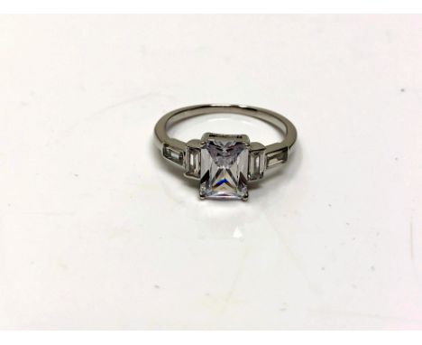 A sterling silver Art Deco style ring