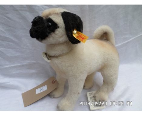 Steiff gold stud in ear Pug Dog