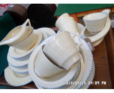 Cream ground Crown Ducal 36 piece tea service