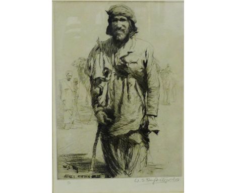 W.S. Bagdatopoulos (1888 - 1965_)  'Afridi Khyber Pass'  Framed print,  numbered 8/50, signed in pencil, 20 x 30cm