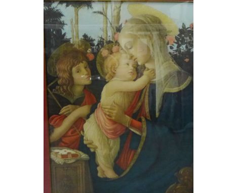 Madonna and child Coloured print in a glazed frame, 44 x 60cm 