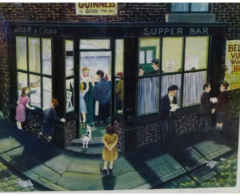 Tom Dodson, limited edition coloured print, signed in pencil and numbered 850/850, in a glazed frame, 40 x 30cm 