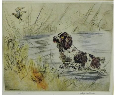 Henry Wilkinson  Coloured etched print, numbered 67/150,  in a glazed frame, 30 x 27cm 