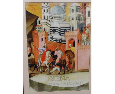 Siena Pinacoteca Nazionale  Coloured print in a glazed giltwood frame, 70 x 100cm 