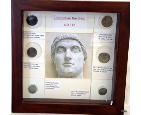 A collection of 6 Roman bronze coins Constantine the great AD312