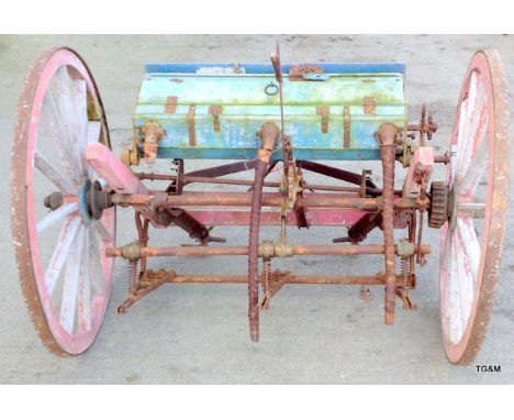 A Bratton & R J Reeves & Son vintage seeder, 113cm x 174cm x 160cm