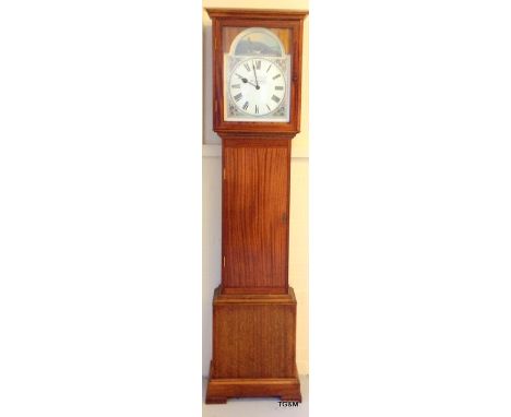 A teak grandfather clock