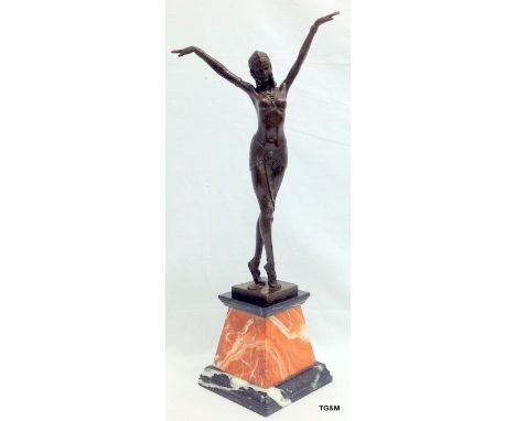 An Art Deco style bronze of a lady dancing