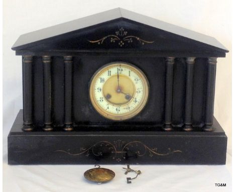 A French Victorian slate mantle clock