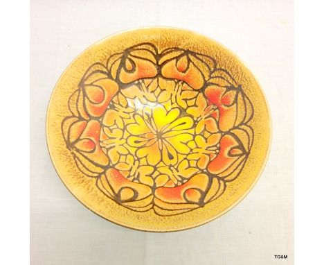 A Poole pottery Aegean fruit bowl 'shape 57' painters mark JM