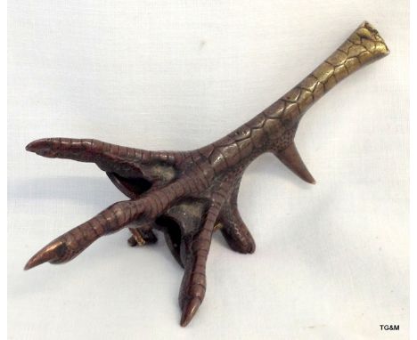 A French antique bronze desk paper clip Missing a marble base in the form of a claw