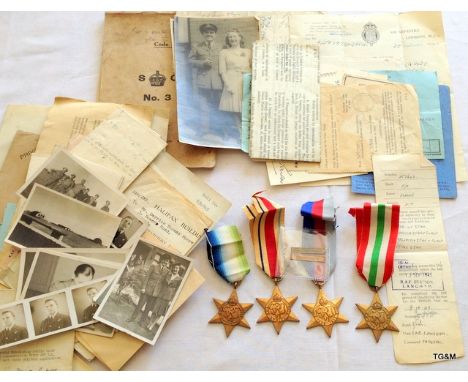 A WW2 Royal Air Force medal group of four including the Africa Star with 1st Army clasp - the Atlantic Star with France & Ger