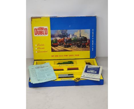 A boxed Hornby Dublo 2006 0-6-0T Goods Set, a boxed 4647 Low Sided Wagon, Track and a Marshall Controller 
