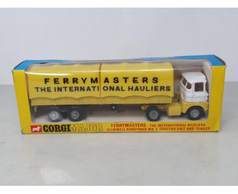 A boxed Corgi Toys No.1147 'Ferrymasters' Scammel Handyman Mk.3 Tractor Unit and Trailer, Nr M-M, box Ex plus 