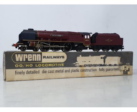 A boxed Wrenn 2226 'City of London' Locomotive in BR maroon livery, box F-G (faded with water marks to lid), model NM 
