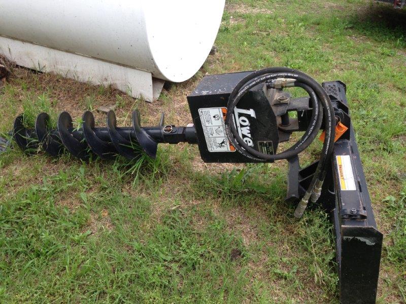 Lowe hydraulic 12" post hole digger, for skid steer