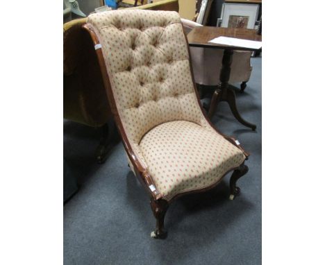 A Victorian button back nursing chair  