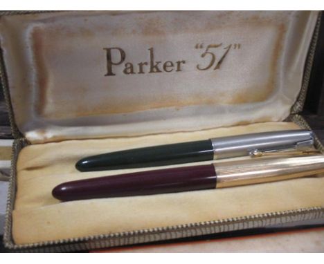 Box of vintage pens and pencils  