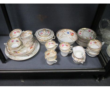 A hand painted Staffordshire tea service  