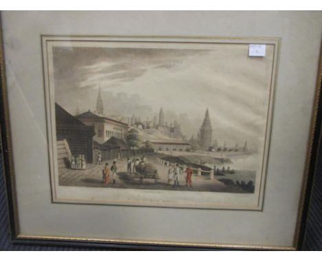 A print of the Kremlin by Bowyer, and a French print by Lemercier of Saint Basil Basilica 23 x 32cm and 24 x 32cm (2)  