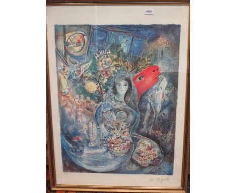 Marc Chagall, a limited edition print, numbered 270/500, 69 x 52cm  
