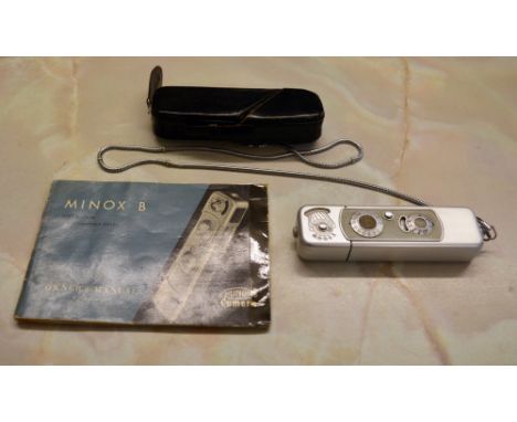 Minox B miniature spy camera with case and original manual