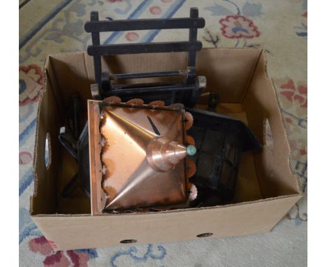 Copper lantern & one other
