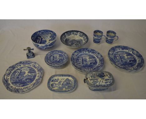 Blue & white ceramics including Copeland Spode etc