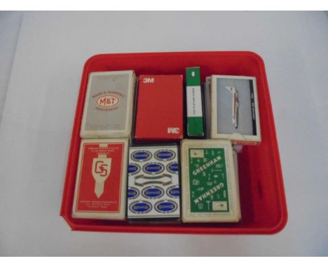 Approx 25 packs of playing cards, mostly advertising related