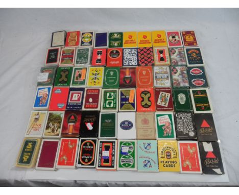 Breweriana - approx 60 packs of playing cards, various breweries