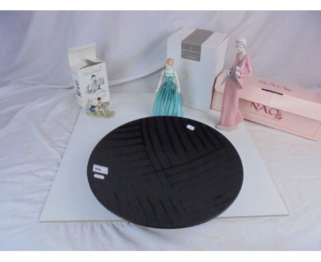 Boxed Royal Doulton Andrea figure, boxed NAO figure, boxed John Beswick Thelwell figure &amp; Poole Pottery dish (4)