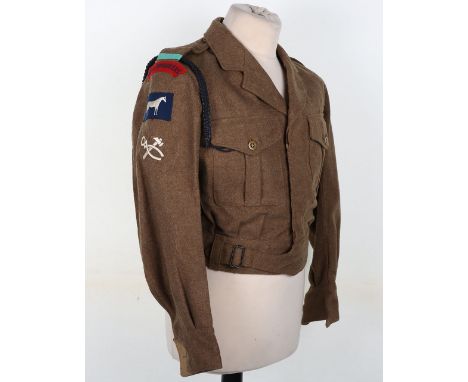 1949 Pattern 115th Fortress Royal Engineers 26th Royal Engineers Group Battle Dress Blouse, good example with embroidered sho