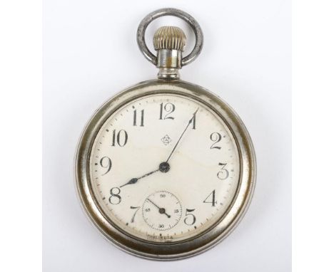 WW1 Period Pocket Watch of Royal Scots Interest, being plated case with white enamel dial having subsidiary second dial. Comp