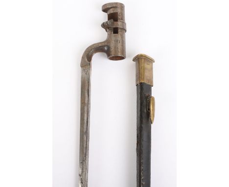 British Enfield Socket Bayonet, stamped ‘330’ to the socket. Triangular blade with central struck fuller. Acceptance stamps t