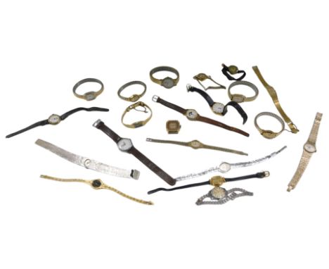 A group of ladies dress wristwatches, including Citizen, Timex, Accurist, Rotary, and Pulsar. (a quantity)