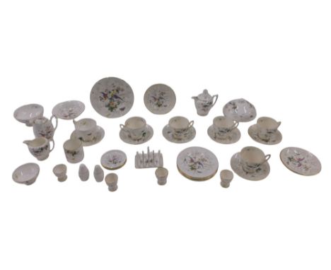 A Coalport Paradise pattern part tea service, etc., to include egg cups, toast rack, etc. 