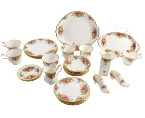 A Royal Albert Old Country Roses pattern part tea service, etc. 