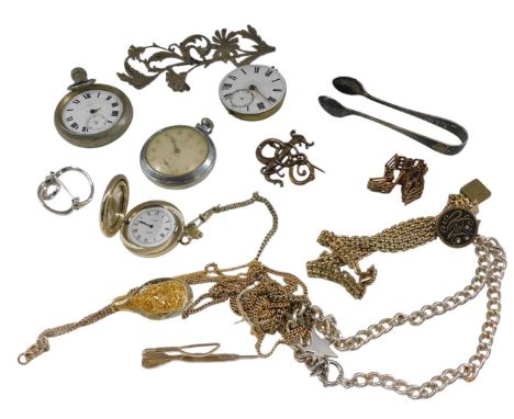 An early 20thC gentlemans railway timekeeper, by Thomas Russell &amp; Son of Liverpool, two further pocket watches, and costu