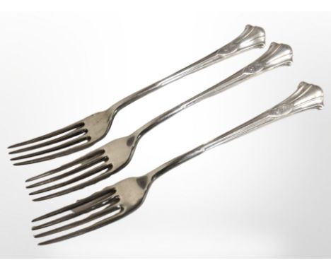 Three silver forks, Sheffield marks. CONDITION REPORT: 165.7g