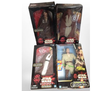 Four Hasbro Star Wars Episode I figures, all boxed.