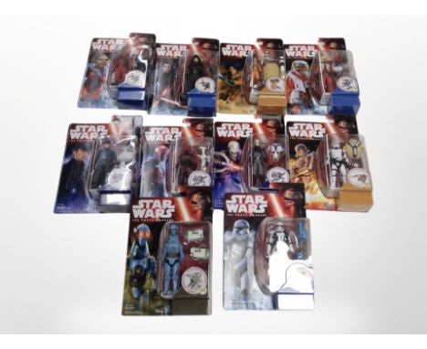 Ten Hasbro Star Wars The Force Awakens figures, boxed 