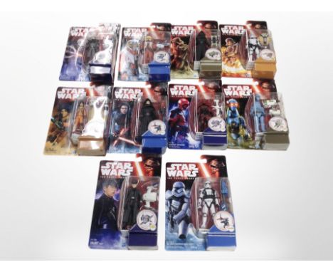 Ten Hasbro Star Wars The Force Awakens figures, boxed 