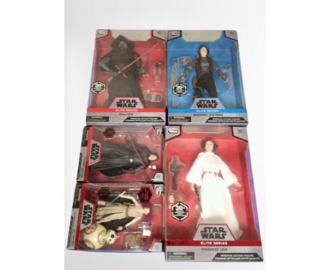 Five Disney Store Star Wars figures, boxed 