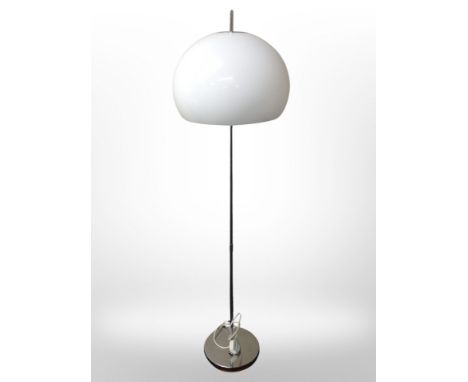 A Guzzini chrome and plastic mushroom standard lamp, height 144 cm 