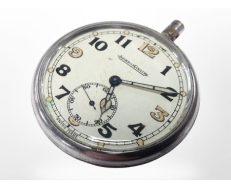 A Jaeger-LeCoultre military open-faced pocket watch with War Department broad arrow stamped to reverse and numbered F01284, a