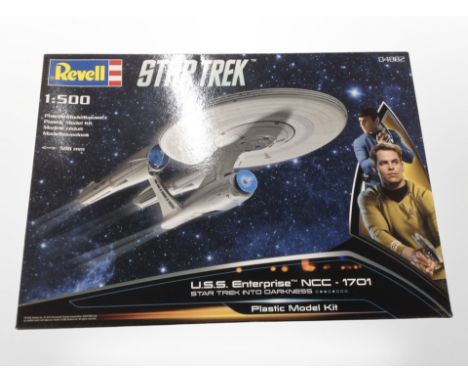 A Revell Star Trek 1:500 scale USS Enterprise plastic modelling kit 