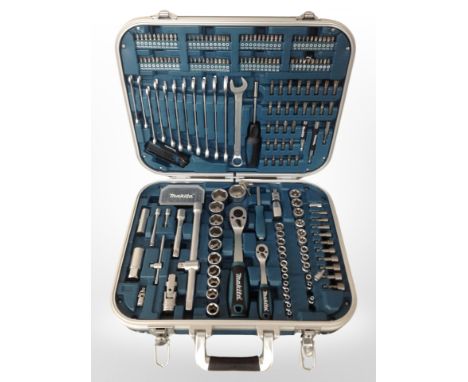A Makita spanner and socket set in carry case 