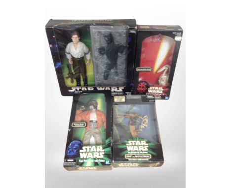 A Kenner Star Wars Han Solo Prisoner box set and three further Star Wars toys 