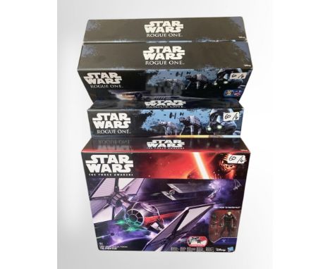 Three Star Wars Rogue One Nerf Disney Hasbro Models : 2 x Rebel U-Wing Fighter & Tie Striker, together with 1 x Star Wars The