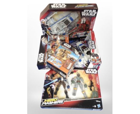 Five Hasbro Star Wars models including Micro Machines 